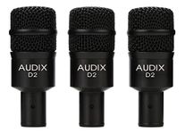 AUDIX D2 Trio Dynamic Microphone 3-pack for Kick Drums, Toms, and Bass Instruments