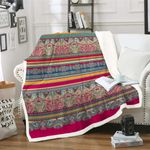 DJY Bohemian Blanket Throw Flower Striped Flannel Blanket Warm Thick Cozy for Throw Couch Bed Sofa for Kids Adults 150x200cm