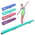 FBSPORT Gymnastics Beam 240cm 8ft PU Leather, Folding Balance Beam Gymnastics Equipment for Home Girls Kids Adults Training, with Carry Handles Anti-Slip Base