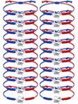 Rtteri 20 Pcs Cheerleader Gifts Cheer Bracelet Girls Cheerleading Charm Bracelet Adjustable Cheerleader Gifts For Cheer Team Cheerleading Jewelry Accessories Bulk (Red, Blue)