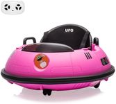 Ride On Bumper Car, 12V Electric Toddlers Car with Remote Control, Safety Belt, Music, Flashing Lights, 360 Degree Spin, Bumper Car for Toddlers,Kids,Pink