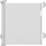 Dikots White Retractable Stair Gate for baby & Pet with secure 2-Step Lock - 140 cm wide & 86 cm tall extendable gate - Retractable Stair Gates for Dogs - Baby gate for stairs, Indoor & doorways