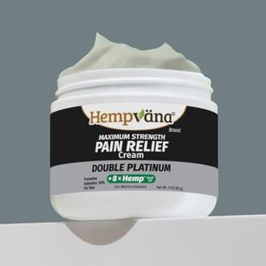 Hempvana Double Platinum Relief Cream. 8X Hemp Extract & Maximum Strength for Back, Neck, Knees, Shoulders & More. AS SEEN ON TV. Odor-Free, Non-Greasy, Quickly Absorbs, 8X More Hemp, 3 Oz Jar