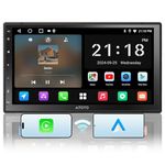 ATOTOZONE A5L Android Double Din Car Stereo, Wireless CarPlay&Android Auto, 7 Inch AI-powered Head Unit with GPS Navi, Wi-Fi/BT/USB, 24B EQ&DSP, FM/AM, 2G+32G, A5LG2B7T