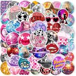 Retro Disco Stickers for Adult Water Bottle, 50pcs Cute Stickers for Teen Travel Case, Laptop, Guitar, Skateboard, Phone, Computer, Bike (Disco Ball)