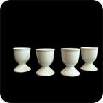 Bamby White Porcelain Egg Holder/Cup Set of 4 for Serving Egg and Refreshment