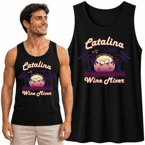 Funny Catalina Wine Mixer Island Pop Culture Mens Graphic Tank Top, Black, 3X-Large