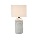 WAABI-SAABI Porcelain Table Lamp with Linen Shade | Bedside Lamp | Desktop Lamp with Shade | Home Decor