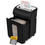 VidaTeco Cross-Cut Paper Shredder for Home Office, Heavy Duty 60-Minute 15-Sheet Shreds Paper/Credit Card Office Shredder, Security Level P-4 Jam Proof System 20L Pullout Bin with 4 Casters
