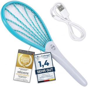 Elektrische Fliegenklatsche Elektro Fliegenfänger Insektenvernichter Mückenklatsche - Testsieger Kundenzufriedenheit (Deluxe 1 STK)