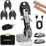 WORKPROX Press Tool, 20V Brushless Electric Pipe Crimping Tool for 1/2", 3/4", 1" Copper Pipes, Cordless Press Tool Kit with 3 Press Jaws, 2-Pack 2.0Ah Batteries with Carrying Case