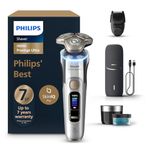 Philips World's No.1 Electric Shaver, 0.08 mm Below Skin Level, Powered by AI, SkinIQ Pro Tech, UV Case, Kills 99.9% Bacteria, 5 Shaving Modes, 7 Yr Warranty, XP9404/46, Silver