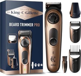 King C. Gillette Tondeuse à barbe électrique Pro pour homme avec roue de précision pour 40 longueurs de barbe, lames tranchantes à vie, tête et peignes lavables, avec 2 peignes différents pour toutes