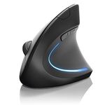 CSL Wireless Vertical Ergonomic Mouse, Bluetooth 4.0 Wireless Optical Mouse TM137U, Mouse without cable 6 Buttons, 1600 dpi, Prevention against mouse arm tennis elbow For PC Laptop Macbook