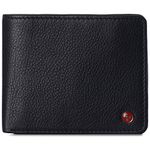 alpine swiss Mens Nolan Bifold Commuter Wallet Cowhide Leather RFID Safe Comes in a Gift Box Black