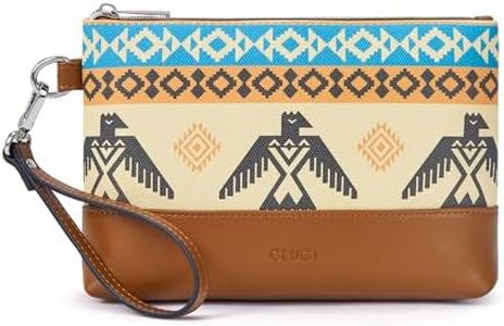 CLUCI Womens Wallet Large Capacity Leather Wristlet Clutch Zipper Purse Slim Ladies Travel Credit Card Holder Phone Organizer Multicolor with Brown