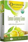 Davidson's Organics, Lemon Ginseng Green, 8-count Tea Bags, Pack of 12