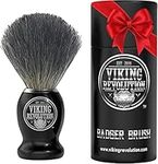 Viking Revolution Badger Hair Shaving Brush for Men - Shave Brush for Wet Shave Using Shaving Cream & Soap - Best Shave of Your Life for Safety Razor, Double Edge Razor or Straight Razor