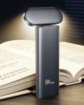 86lux Book Light, Reading Light for Book in Bed, USB Rechargeable LED Night Light with 3 Colors & Limitless Dimming, Aluminum Alloy Bookmark Light for Book Lovers,Technology Black