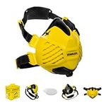 Stanley P3 Dust Mask, Reusable Respirator Mask with Face-Fit-Check Technology & Maximum 99.99% P3 Fitted Filters. Dust masks for building work, dust masks for fine dust, P3 mask & sanding mask – M/L