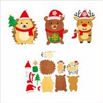 XMZZMX Christmas Deer Squirrel Bear Metal Cutting Dies for Card Making, Paper Embossing Die-Cuts Kit Storage Pockets Supplies, Scrapbooking Stencils