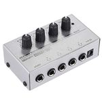 HUIOP HA400 Ultra-compact 4 Channels Mini Audio Stereo Headphone Amplifier with Power Adapter,Portable Amplifier