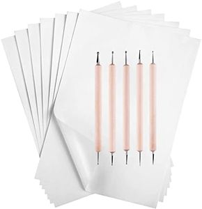 50 Sheets Carbon Paper Graphite Paper White Carbon Transfer (8.5 x 11.5 inch) Tracing Papers with 5 PCS Embossing Styluses Dotting Tools for Wood Paper Canvas Craft