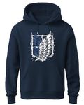 Khakey Mens Cotton Hoodies | Cotton Sweatshirt with Hood | Attack on Titan Hoodies | Anime Hoodies for Men | M18 (L, NavyM19)