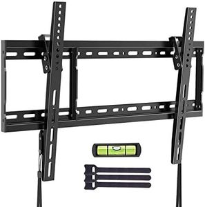 ERGO TAB Tilt TV Wall Mount Bracket Low Profile for Most 37-75 Inch LED LCD OLED Plasma Flat Curved Screen TVs, Fits 16-24 Inch Wood Studs with Max VESA 600x400mm and Loading 132lbs by , Black (EBLTK4)