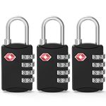 Diyife TSA Luggage Locks, [Newest Version][3 Packs] 4-Digit Security Suitcases Padlock, Travel Lock, Combination Padlocks, Code Lock for Travel Suitcases Luggage Bag Case etc. Black