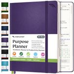 Purpose Planner A5 Undated Monthly Weekly Daily Productivity Journal 2024 Life Health Goal Setting Business Tool for Professionals Moms Academic Student Organizer Notebook (5.8"x8.3" Purple Softcover)