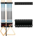 EXTCCT Pool Cue Rack Stick Holder Billiards Pool Cue Rack Hardwood Pool Cue Set Holder for 8 Cues Sticks Storage Pool Table Accessories Equipment Organizer