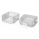 Onlyfire 2-Piece Combination Stainless Steel Rotisserie Spit Grill Basket Cage, Fits most Charcoal and Gas grills, Rectangular+Round