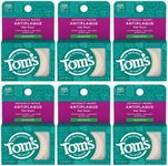 Tom's of Maine Naturally Waxed Antiplaque Flat Dental Floss, Spearmint, 32 Yards 6-Pack (Packaging May Vary)