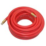 Qolekog 3/8" x 50ft Heavy Duty Rubber Air Hose 300Psi with 1/4"MNPT (Red)