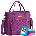 Yitote Cute Lunch Bag Women Insulated for Women with Bottle Holder with Adjustable Shoulder Strap, Lunch Bags for Work (Purple)