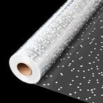 POPGIFTU Clear Cellophane Wrap Roll Dots | Unfolded 86CM Wide X 45M Long | 3Mil Thicken Long Film Transparent Cellophane Wrap for Hamper Baskets, Florist Wrapping, Food, Birthday Gifts, Flowers Crafts