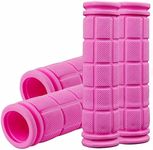 Bicycle Handlebar Grips, Bike Handlebar Rubber Grips Colorful Rubber Mushroom Grips BMX/MTB Mountain Bike Fixed Gear Handle Handlebar Soft Rubber Grips Bicycle Accessory (Pink, 2 Pairs)