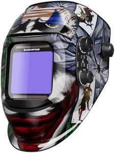 ARCCAPTAIN Auto Darkening Welding Helmet, 3.94"X3.66" Large Viewing Screen True Color Welding Hood with 4 Arc Sensor Solar Powered, Wide Shade 4-5/5-9/9-13 Welding Mask (Joker)