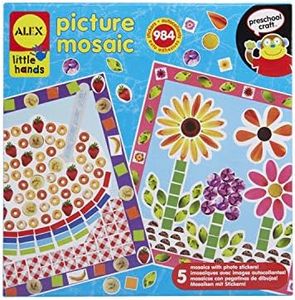 Alex Toys: Little Hands, Picture Mosaic, Kids Toddler Art and Craft Activity, Peel and Stick 5 Mosaics with Colorful Photo Stickers, Easy and Non Messy Fun, For Ages 3 and up