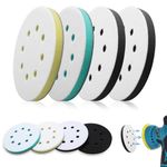 4 PCS Upgraded Foam Sanding Pads for Orbital Sander, 125mm 8 Holes Soft Sponge Interface Pad, Sponge Polishing Buffing Pad Discs for Drill, Orbital Sander Pads Impact Resistant Low Noise