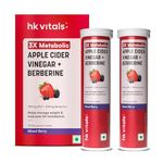 hk vitals 3x Metabolic Apple Cider Vinegar 750mg + Berberine 250mg, Mixed Berry, 30 Effervescent Tablets (15 Tablets each) | Combo Pack