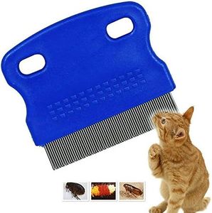 Pets Empire Flea Comb Pet Cat Dog Lice Comb Nit Remover Grooming Brush Tools to Treatment & Remove Fleas, Mites, Ticks, Dandruff Flakes - Stainless Steel Fine Teeth- Color May Vary