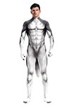 Cosplay Zentai Bodysuit 3D printed Animal Men's long-sleeved Halloween Party Fullbody Catsuit Costume (Husky, X-Large)