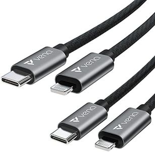 VENA USB C to Lightning Cable, (Apple MFI Certified) 18W Fast Charge Power Delivery Nylon Braided Apple Charger Compatible with iPhone 13 12/12 Mini/12 Pro/11 Pro Max/X/XS/XR/SE/iPad Pro Air
