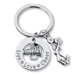 Infinity Collection Cheer Keychain- Girls Cheerleading Megaphone Key Chain, Cheerleader Charm Keychain, Cheer Jewelry for Cheerleaders & Cheer Coaches