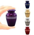 Immortal-Memories Serenity Keepsake Urn for Ashes - Miniature Urns - Mini Jar - Pet Urn - Token Urn with Velvet Bag (Purple)