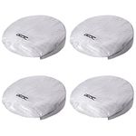 DEDC 4Pcs Wheel Cover Aluminum Film Tyre Protector Weatherproof Spare Wheel Covers for Car RV Truck Fits 27" to 29" Tyre Diameter with Storage Bag Silver