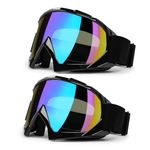 XYOP Dirt Bike Goggles ATV Motorcycle Goggles 2-Pack Motocross Goggles for Adult Men Women Youth Kids Helmet Goggles UTV Bike Goggles Off-road Goggles UV400 Anti-Fog Windproof Dustproof Color Lens