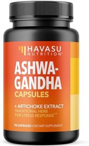 Ashwagandha Capsules 1000mg with Artichoke Extract for Stress & Mood Support - Vegan, Non-GMO Withania Somnifera Supplement for Energy & Focus - 45-Day Supply, Extra Strength Adaptogenic Formula